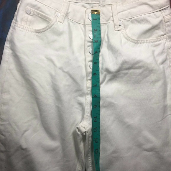 Sandro Paris High Rise Button Raw Hem Denim Jeans White Size European 36 |‎ 4 - Picture 9 of 11